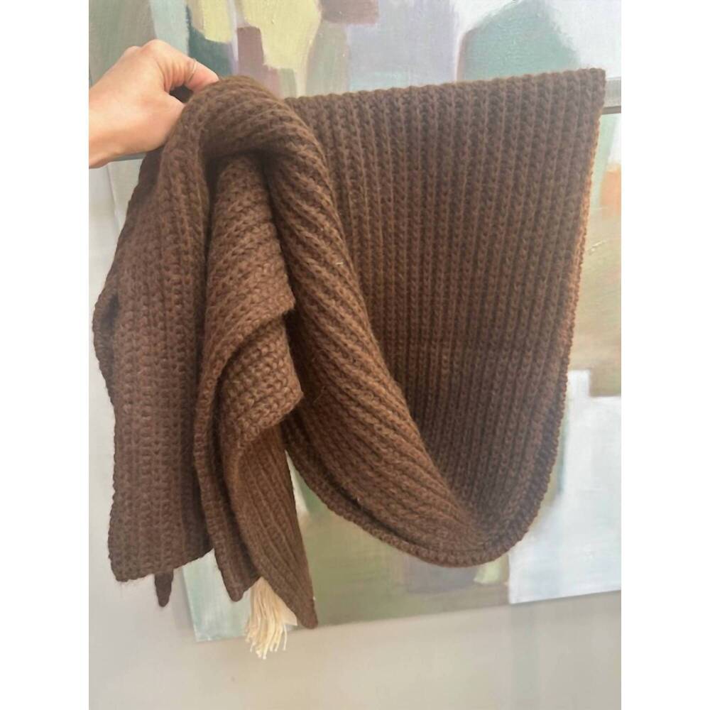 NEW ULLA JOHNSON lucie alpaca knit scarf in mahogany
